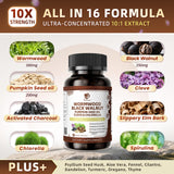 Lukaree Chlorella 16-in-1 Cleanse Blend side view showing ingredient list
