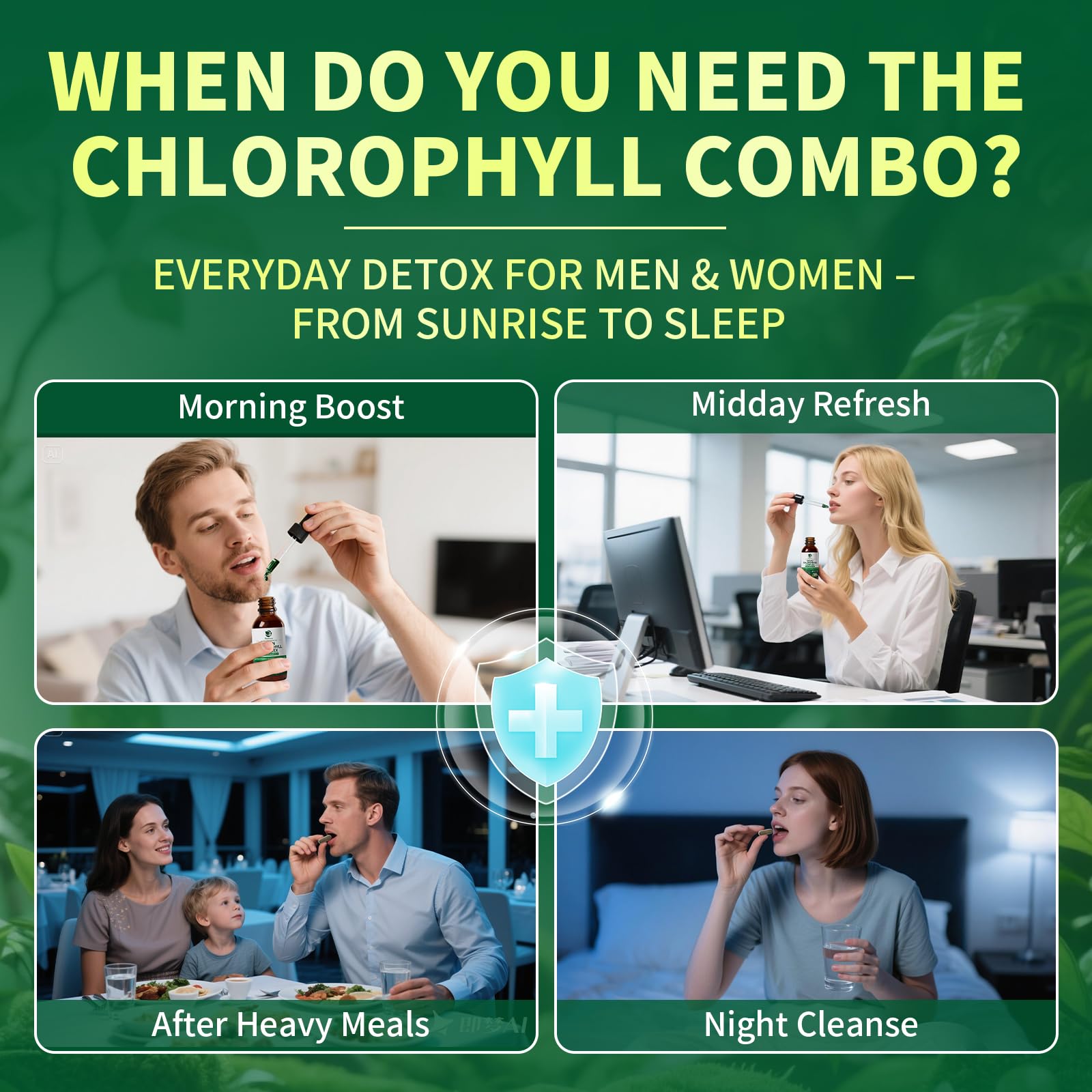 Lukaree Chlorophyll Liquid Drops and Capsules set packaging