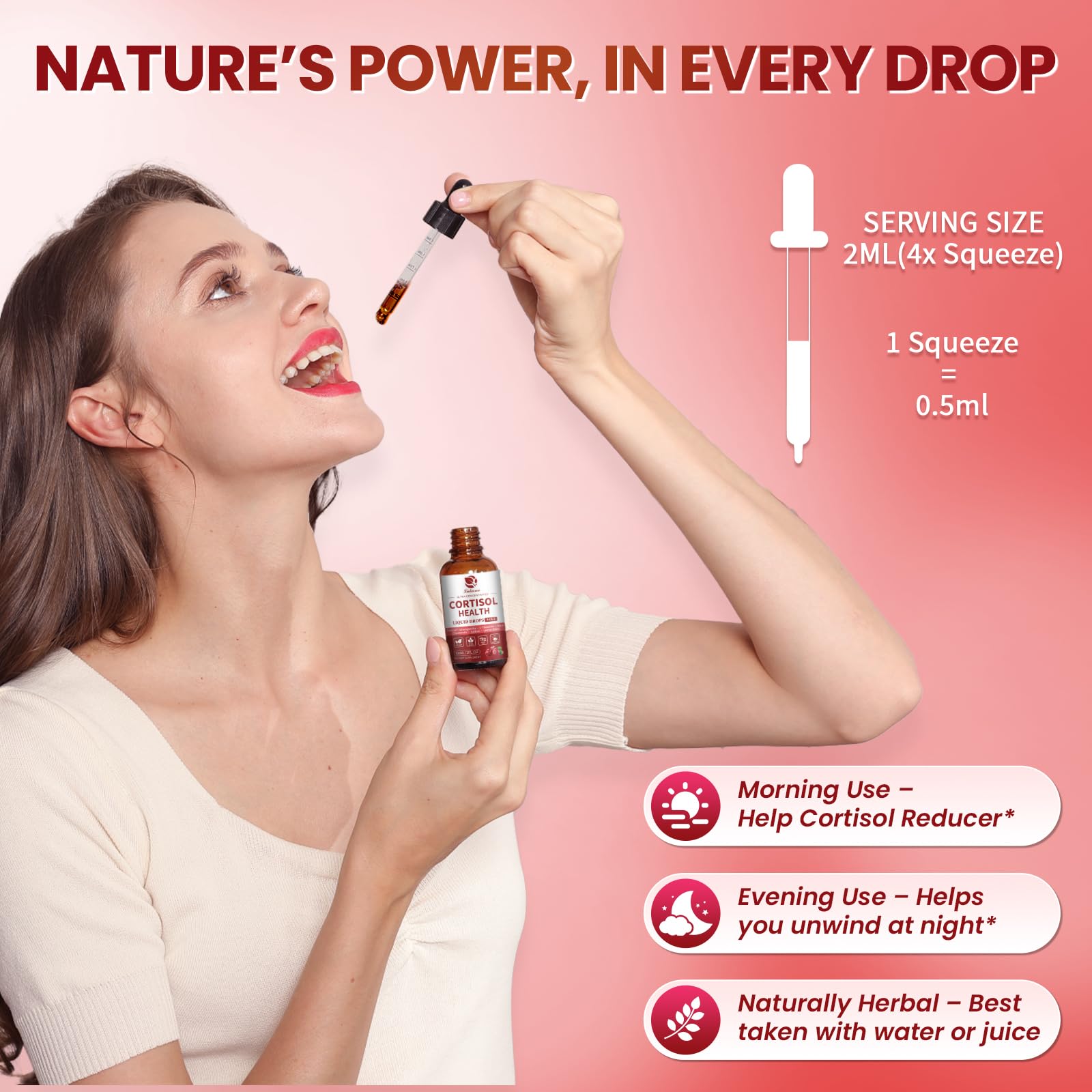 Lukaree Cortisol Supplements 2 Fl Oz with natural ingredients