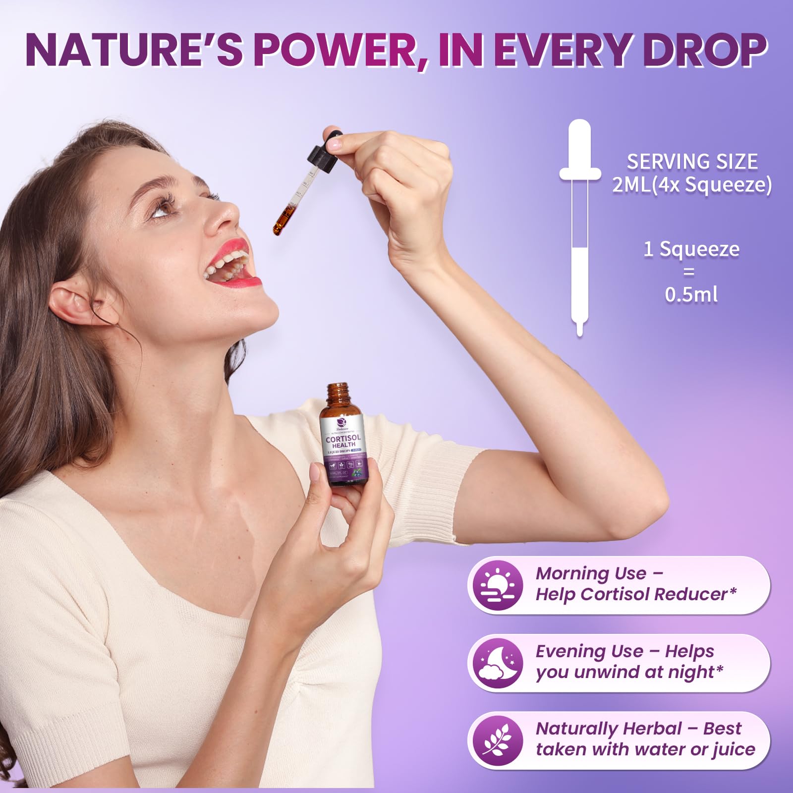 Lukaree Cortisol Support Liquid Drops close-up of the label