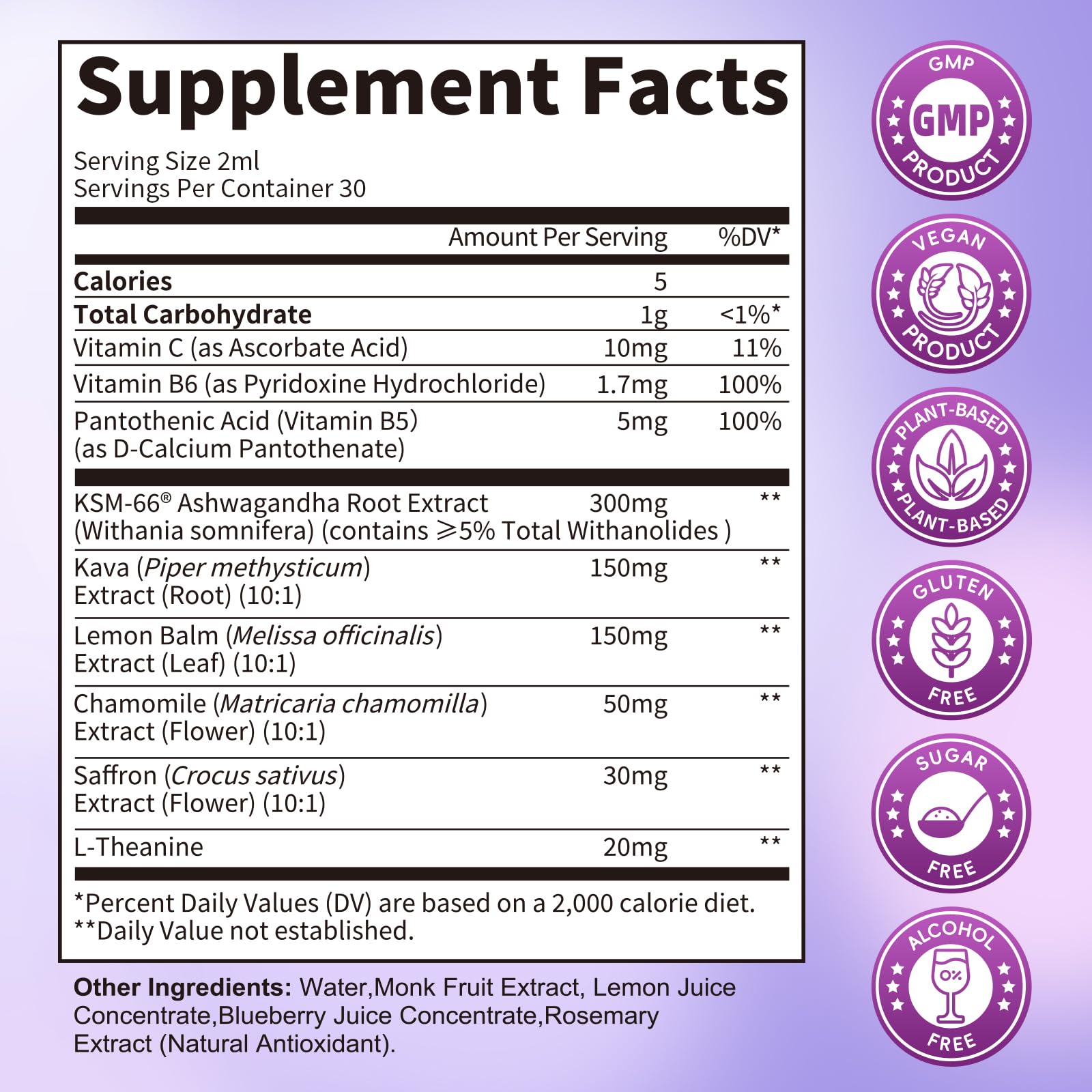 Lukaree Cortisol Support Liquid Drops packaging and ingredients