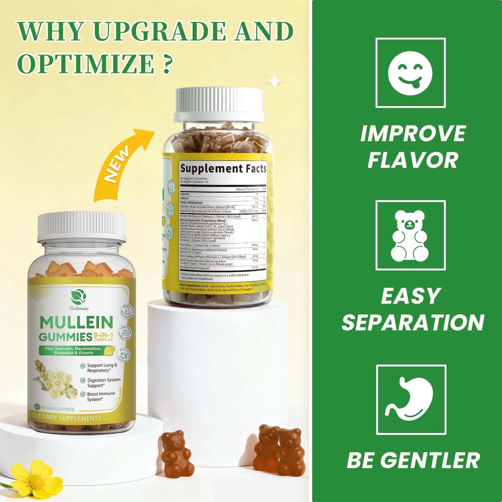 Lukaree Mullein Leaf Extract Gummies lifestyle shot