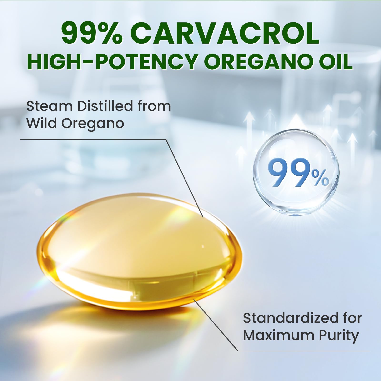 Lukaree Oregano Oil Capsules with organic ingredients label