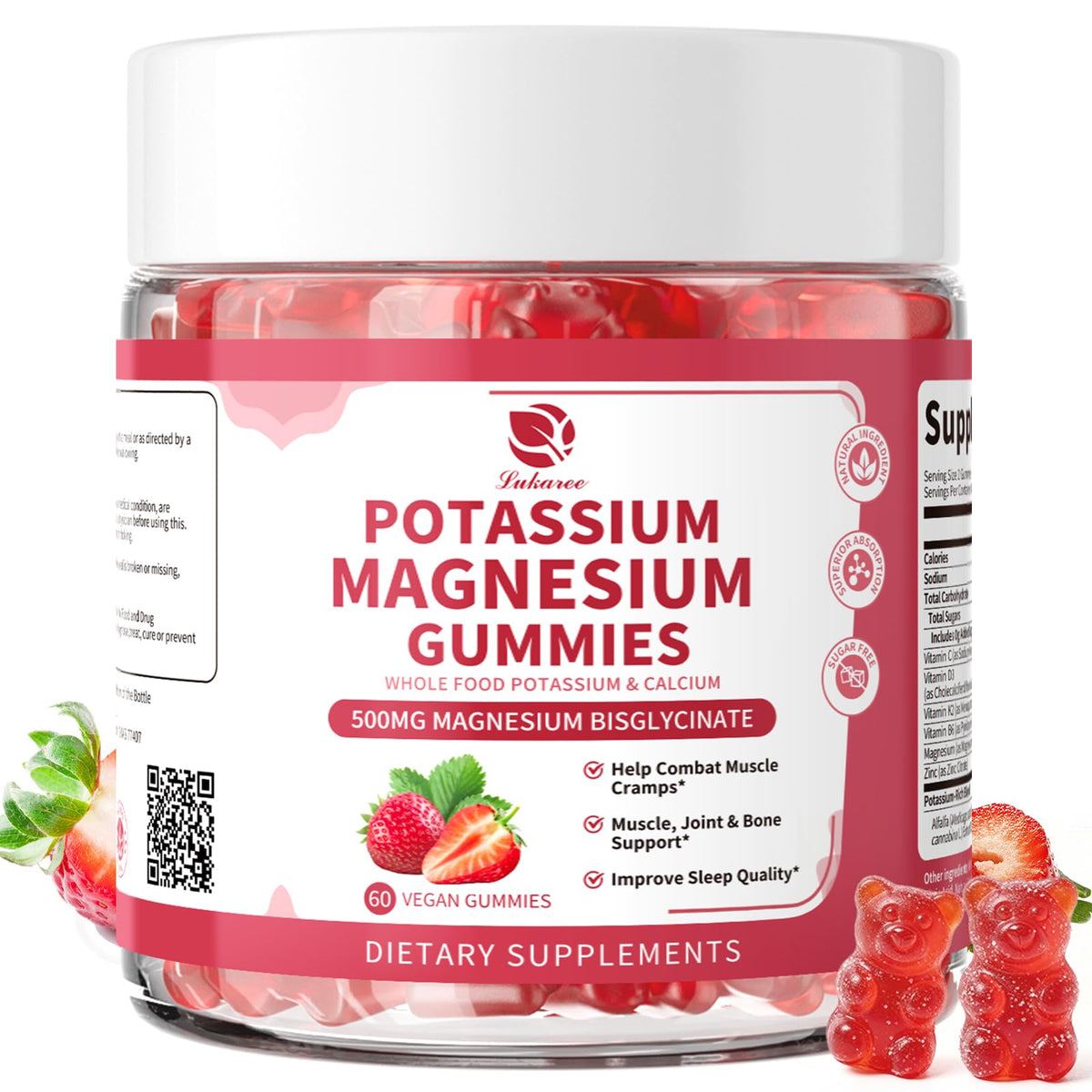 Lukaree Potassium Magnesium Complex 60 Capsules front view