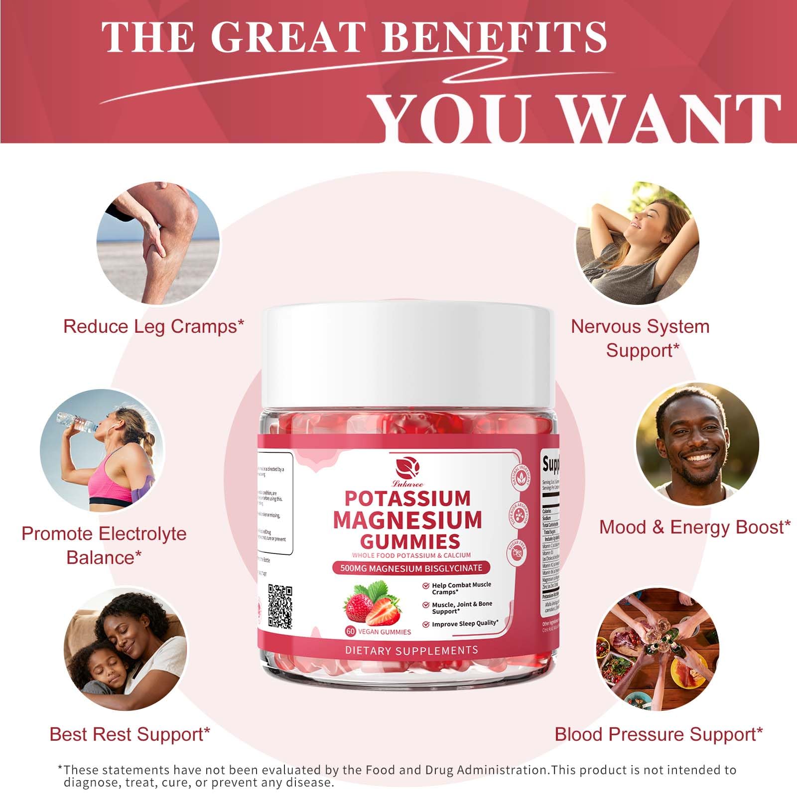 Lukaree Potassium Magnesium Complex 60 Capsules with measuring spoon