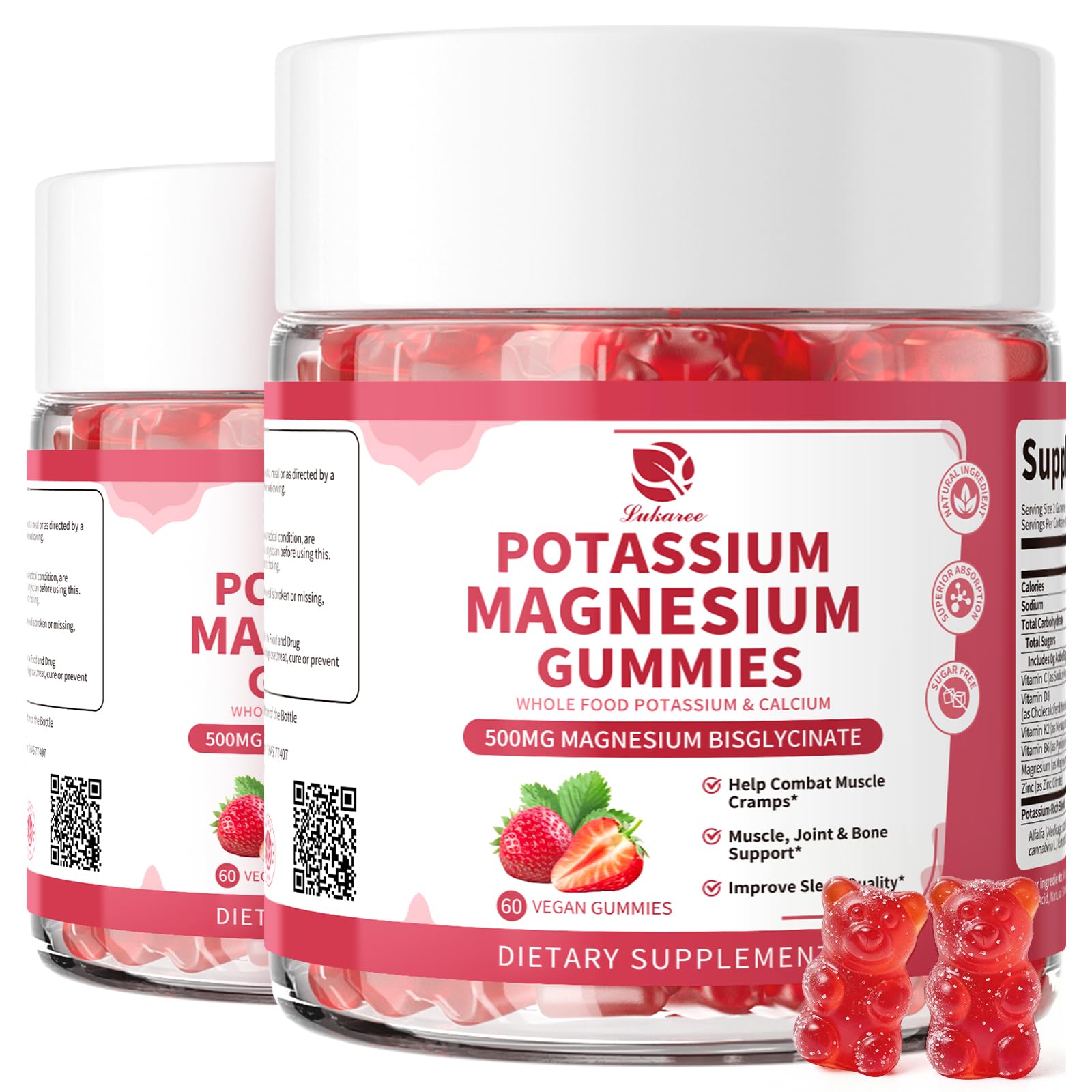 Lukaree Potassium Magnesium Complex supplement front view