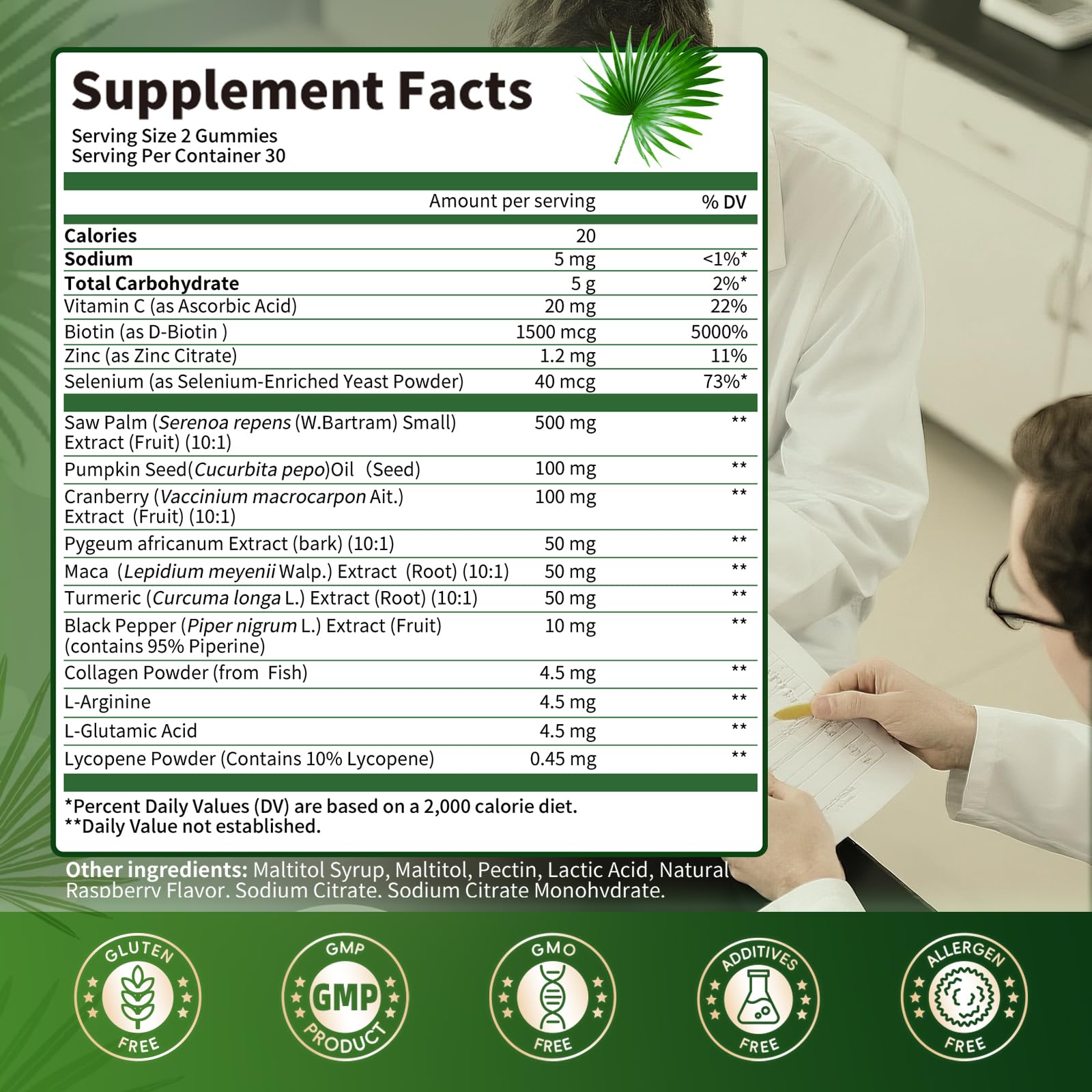 Lukaree Saw Palmetto Gummies with fresh ingredients