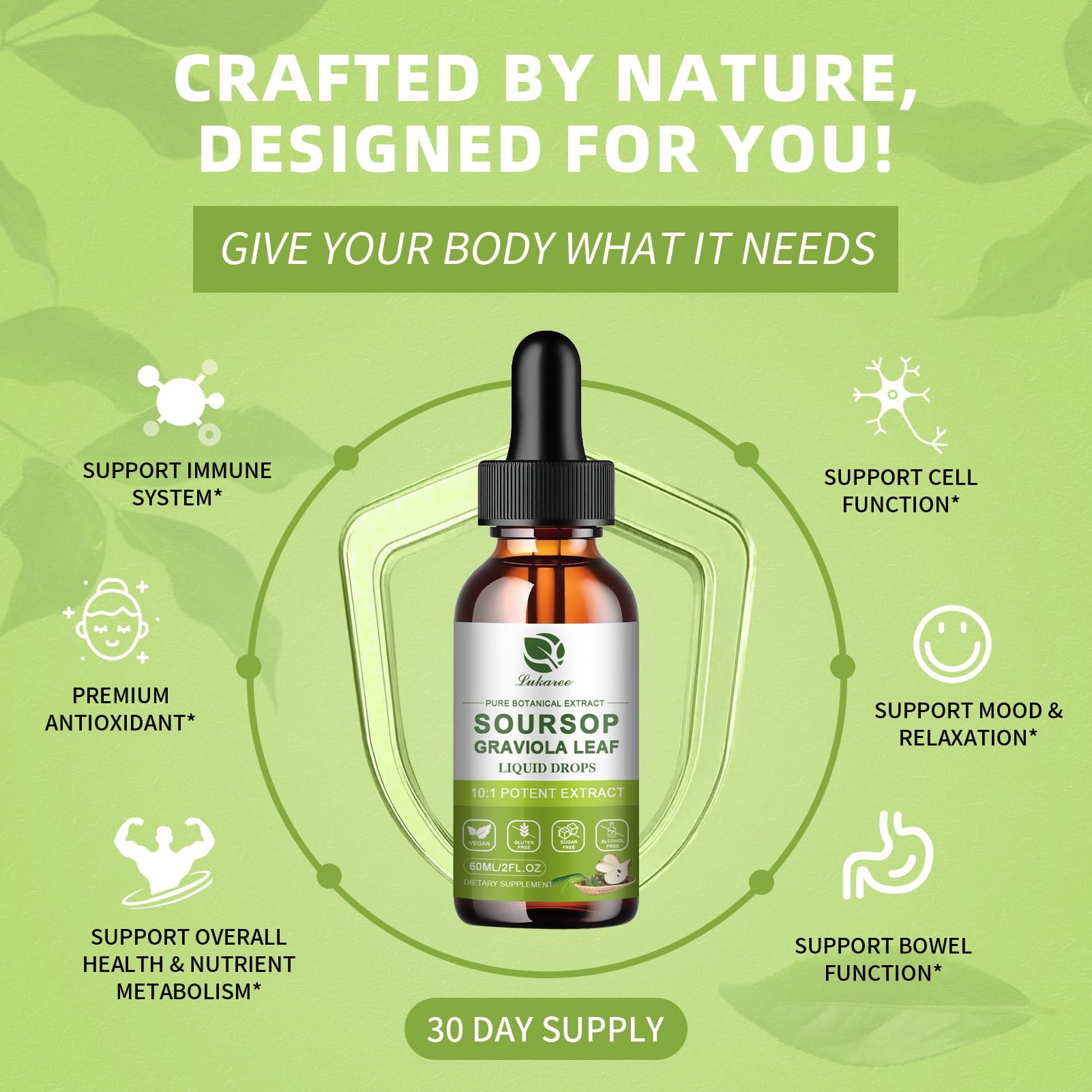 Lukaree Soursop Leaf Extract 141g ingredients list