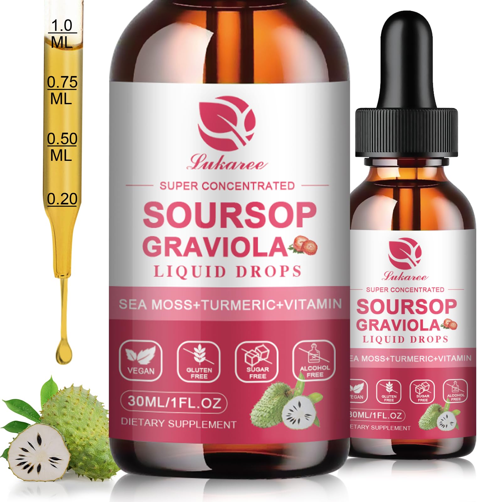 Lukaree Soursop Liquid Drops 181g front view