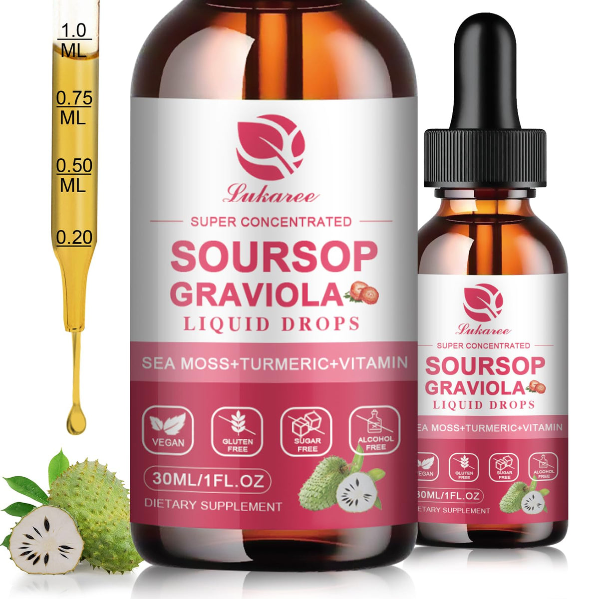 Lukaree Soursop Liquid Drops 181g front view