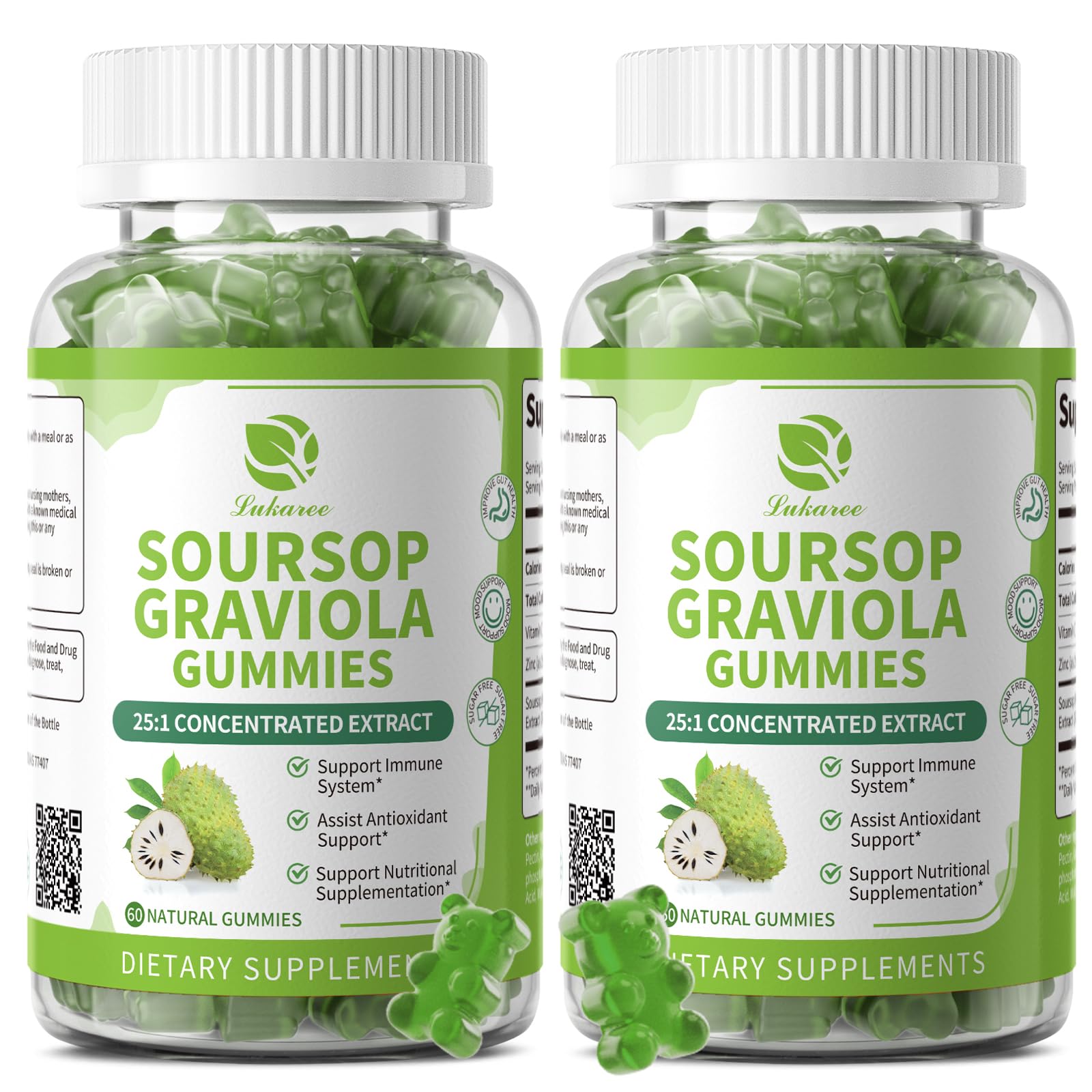 Lukaree Soursop Soft Chews front view with packaging