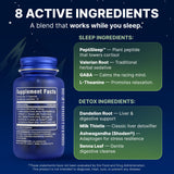 LullaBites Lulla Tox Capsules with a glass of water