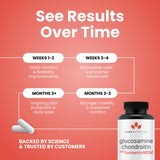 Luma Nutrition Glucosamine Chondroitin bottle on a kitchen counter