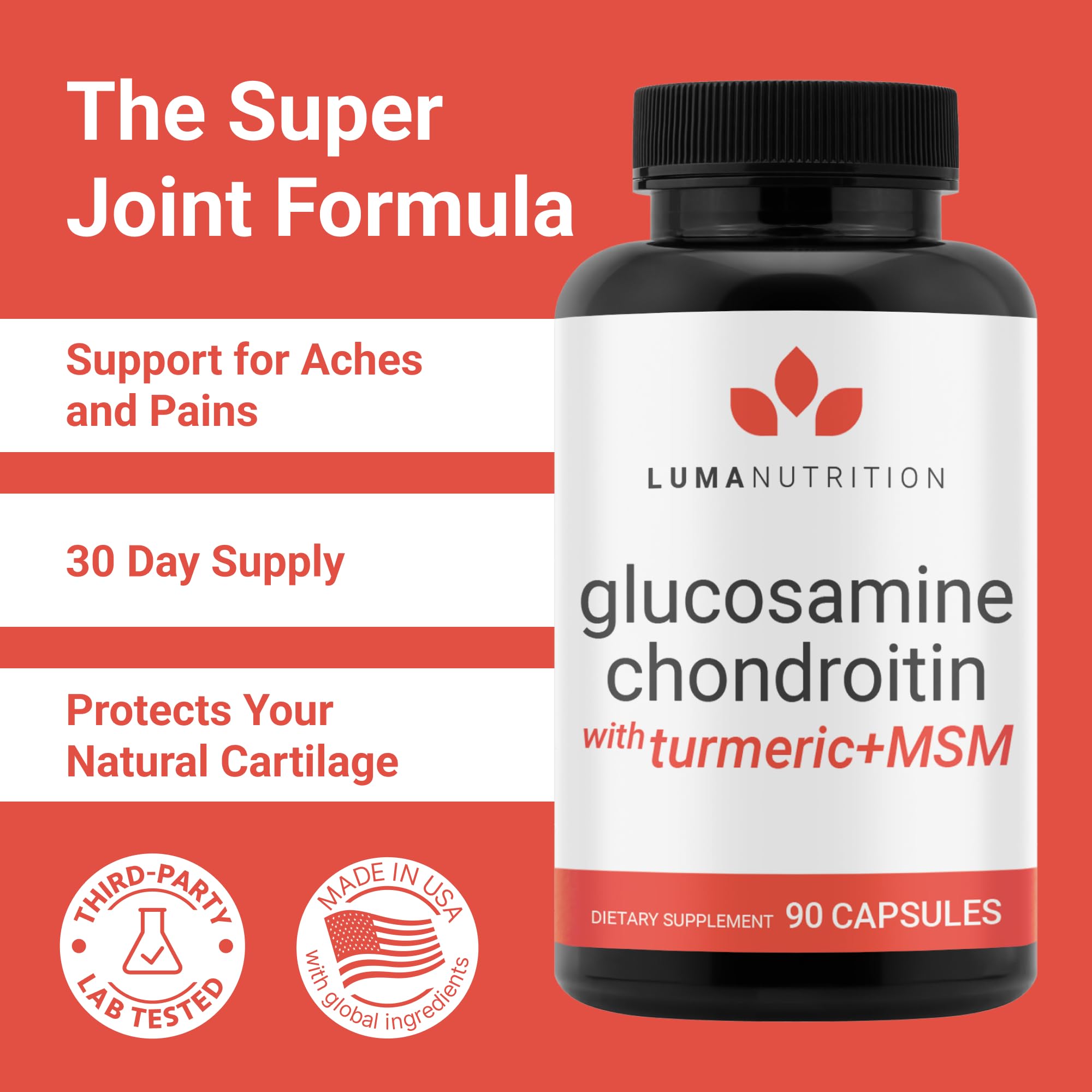 Luma Nutrition Glucosamine Chondroitin supplement ingredients list