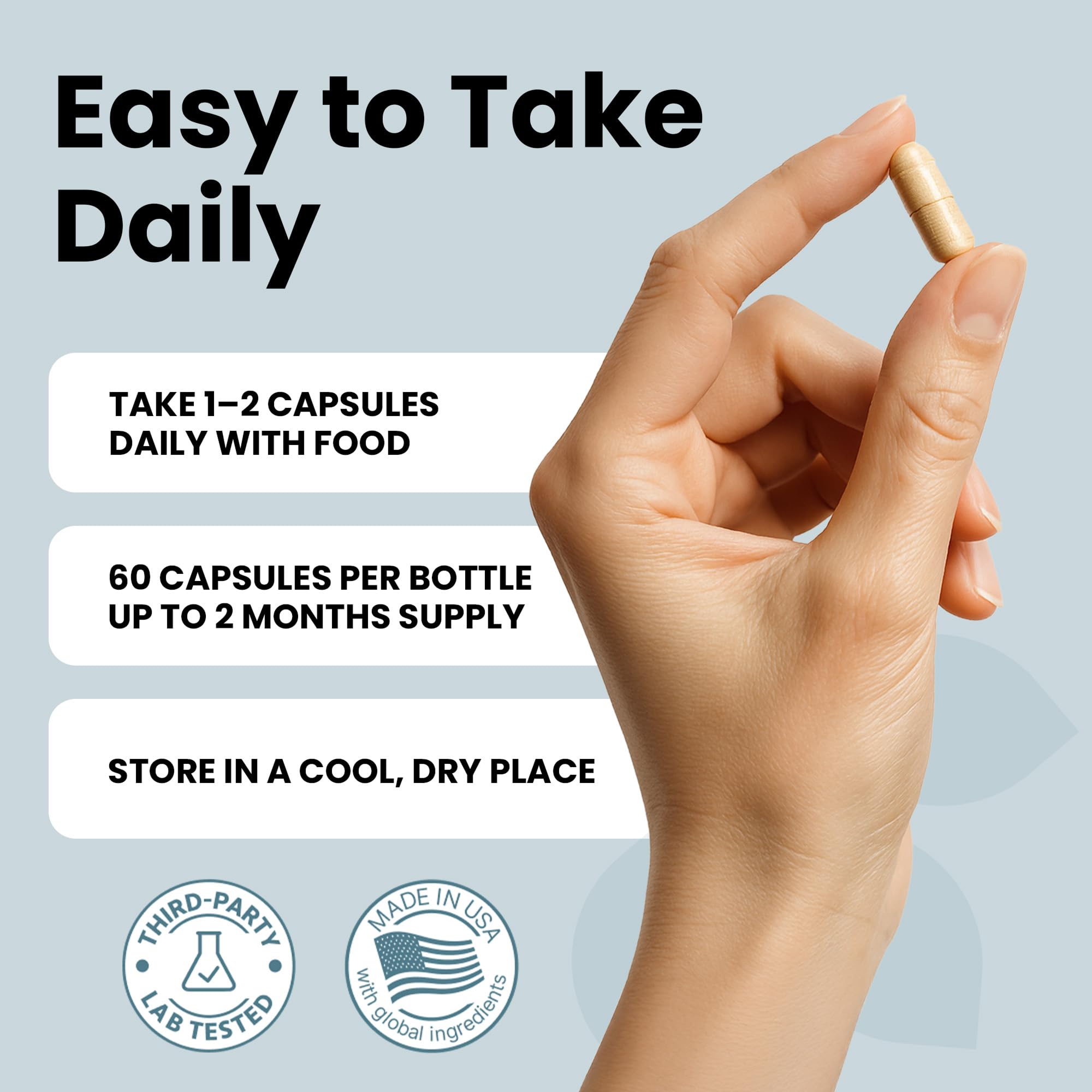 Luma Nutrition N-Acetyl Cysteine 600mg Capsules in a hand