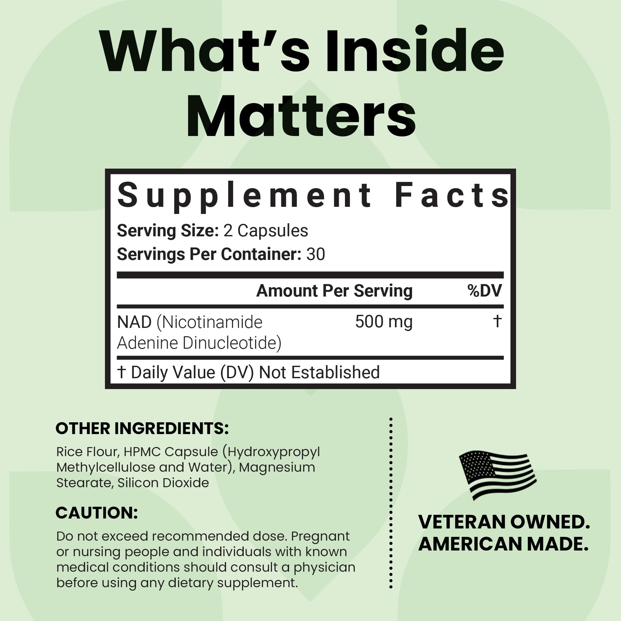 Luma Nutrition NAD+ Supplement packaging with ingredients list