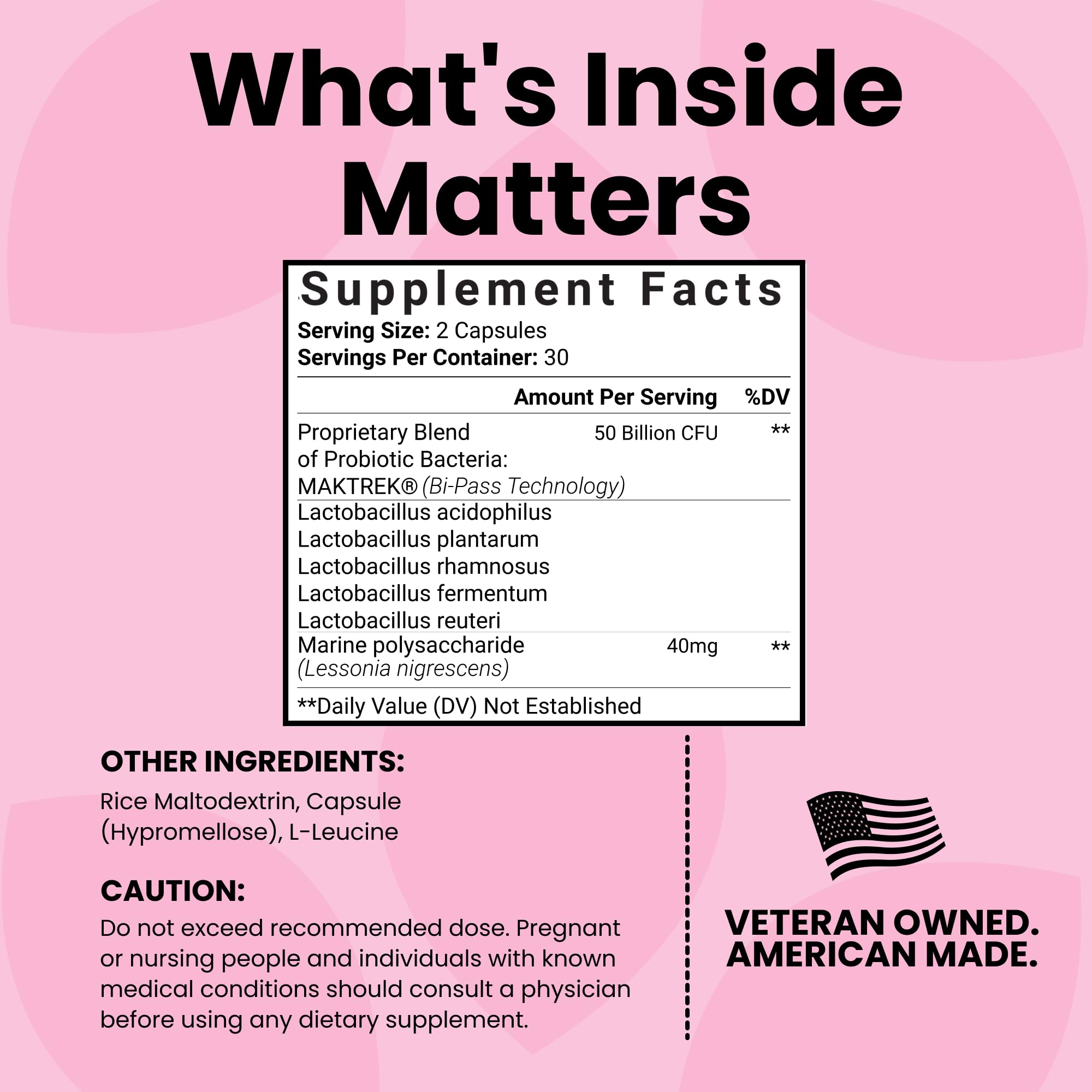 Luma Nutrition Probiotic Capsules label close-up