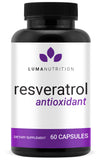 Luma Nutrition Resveratrol 600mg Capsules front view
