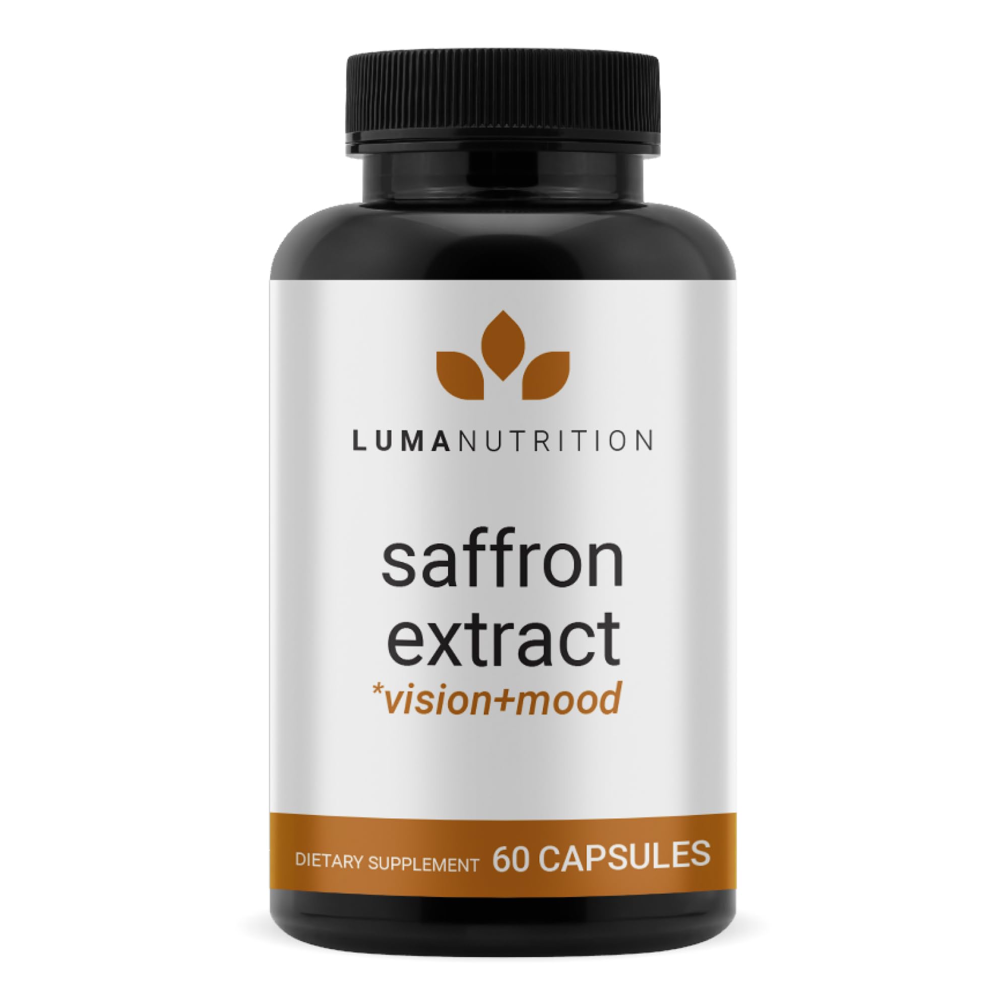 Luma Nutrition Saffron Extract Supplement front view with 30 capsules