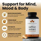 Luma Nutrition Saffron Extract Supplement side view showing capsule details