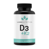 Luma Nutrition Vitamin D3 + K2 supplement bottle front view