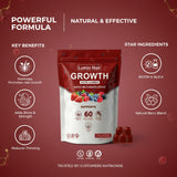 Lumin Hair Multivitamins Gummies with a measuring spoon