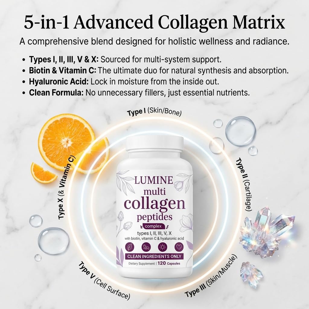 LUMINE Collagen 120 Capsules side view