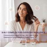 LUMINE Daily daily Support Capsules with a glass of water