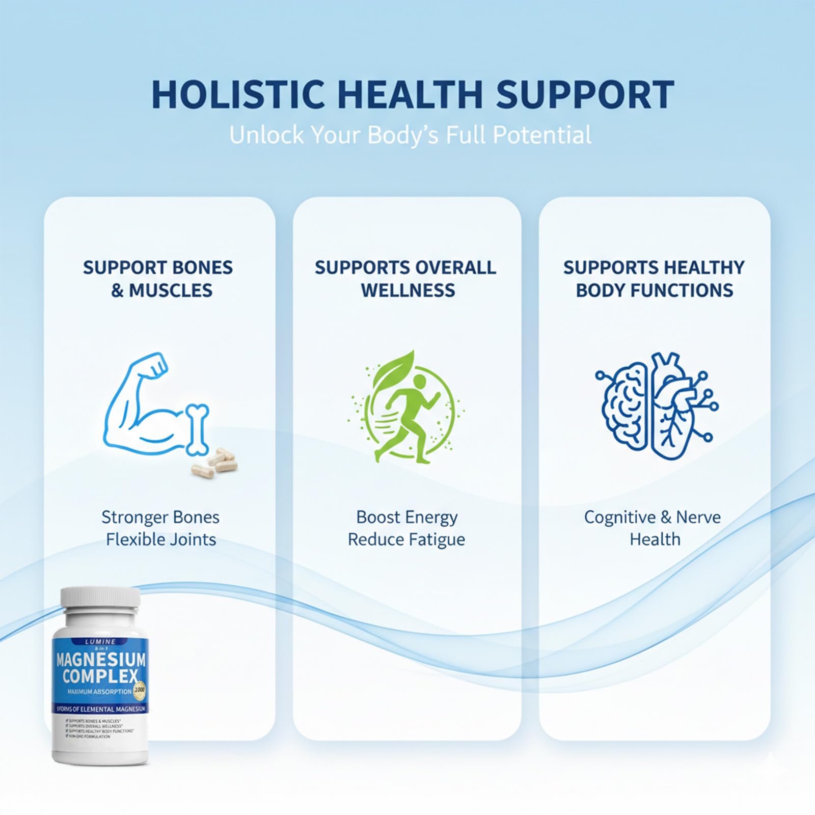 LUMINE Magnesium Complex Supplement in a lifestyle setting