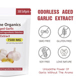 Lumine Organics Aged Garlic Extract Capsules back view with label details