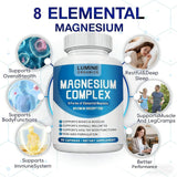 Lumine Organics Magnesium Complex Supplement 1000mg on a wooden table