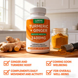 Lumine Organics Turmeric Curcumin Supplement 2400mg capsules