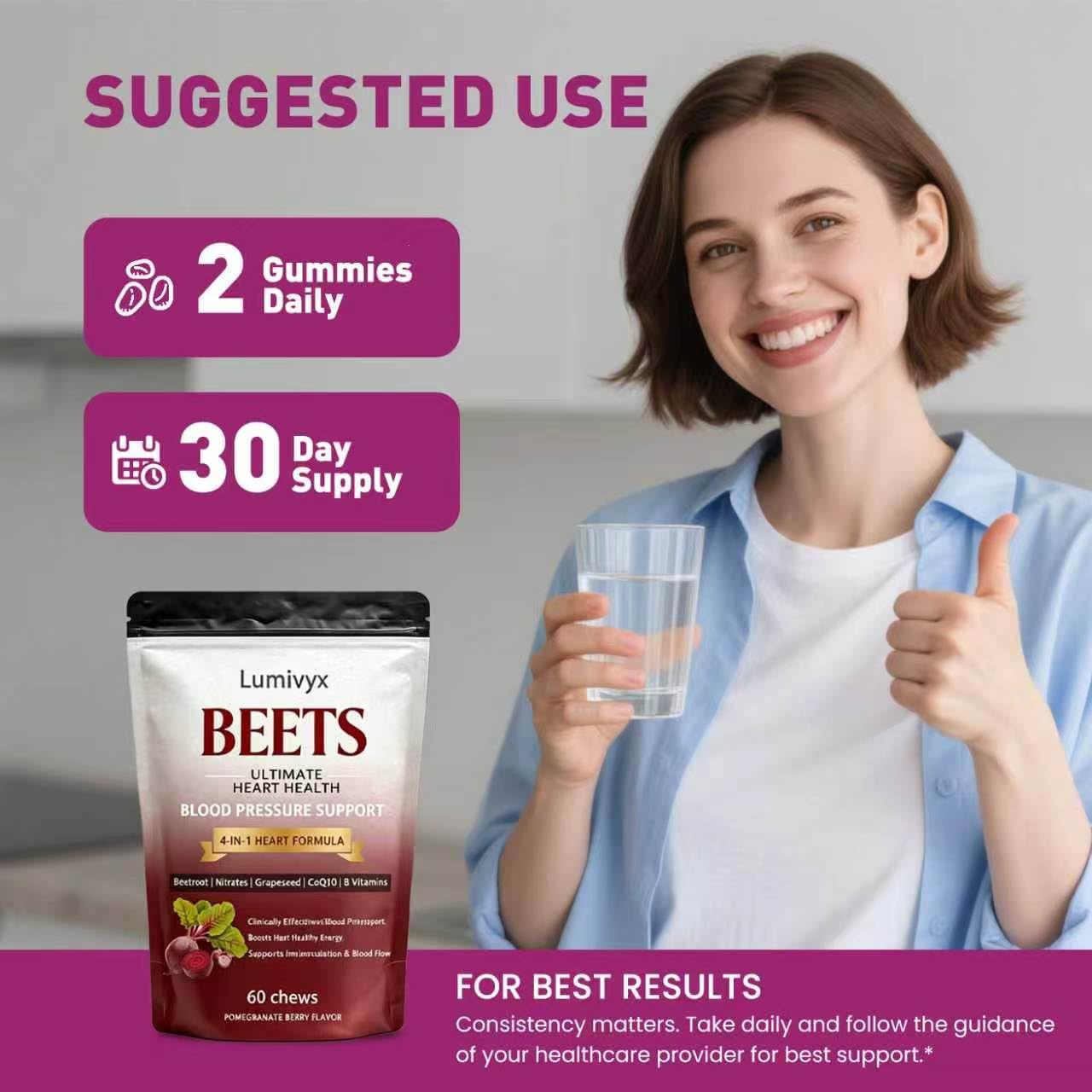 Lumivyx Beet Chews in a lifestyle setting