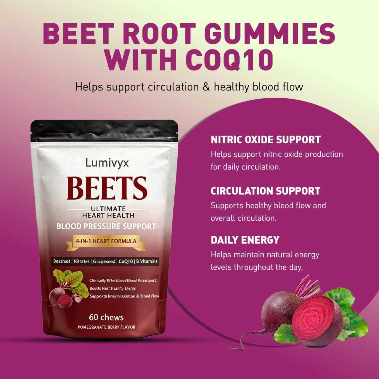 Lumivyx Beet Chews showing individual chews