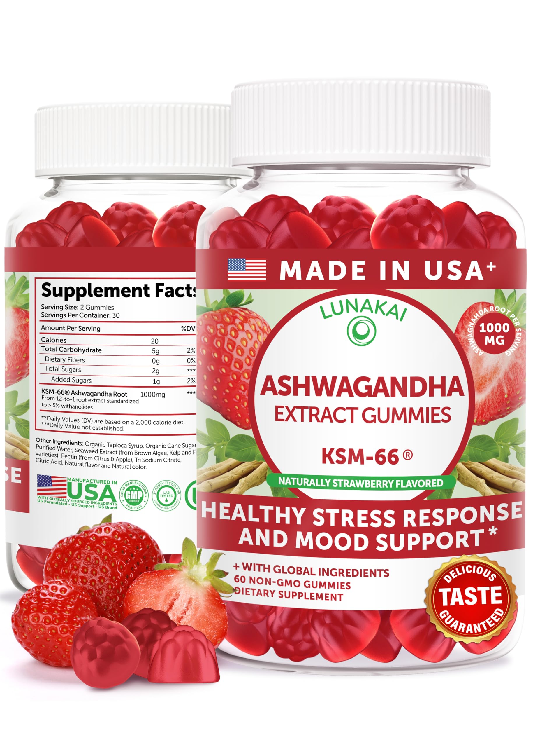 Lunakai Ashwagandha Gummies 1000mg KSM-66 front view