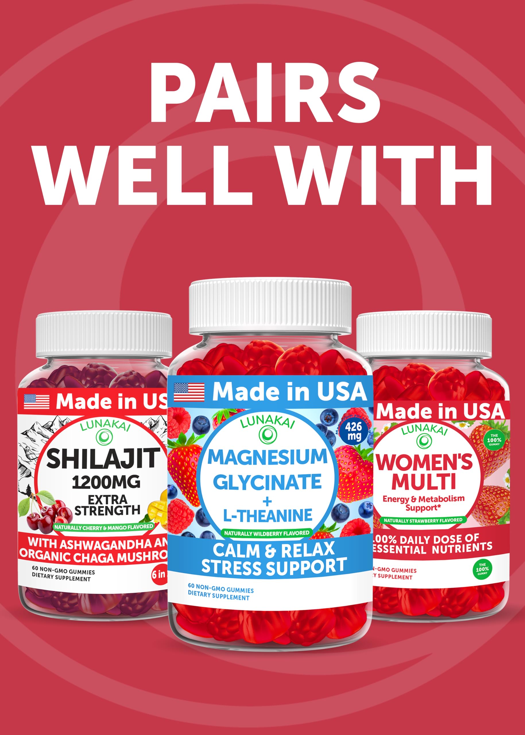 Lunakai Ashwagandha Gummies 1000mg KSM-66 open container