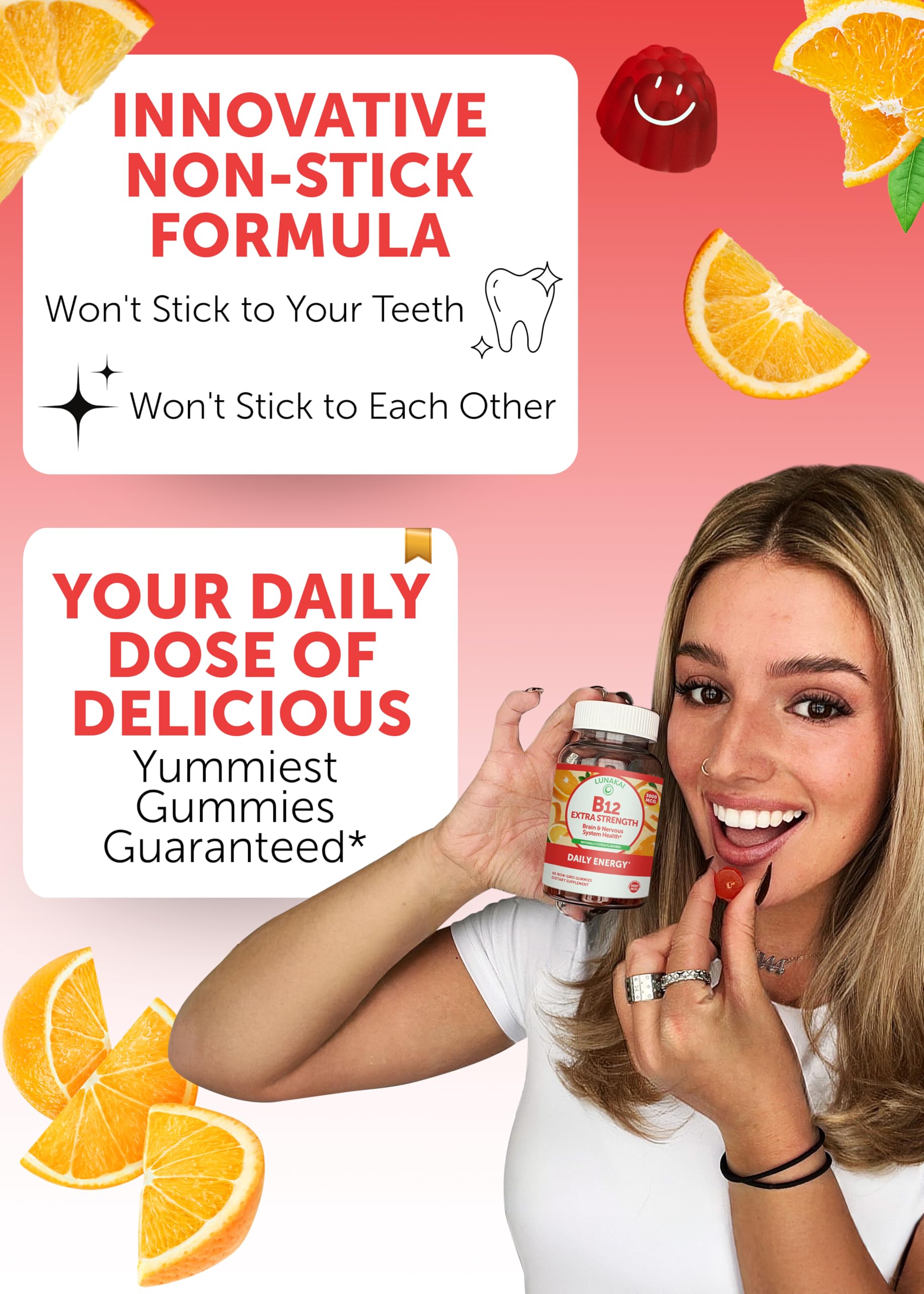 Lunakai Collagen Gummies nutritional information on the back of the package