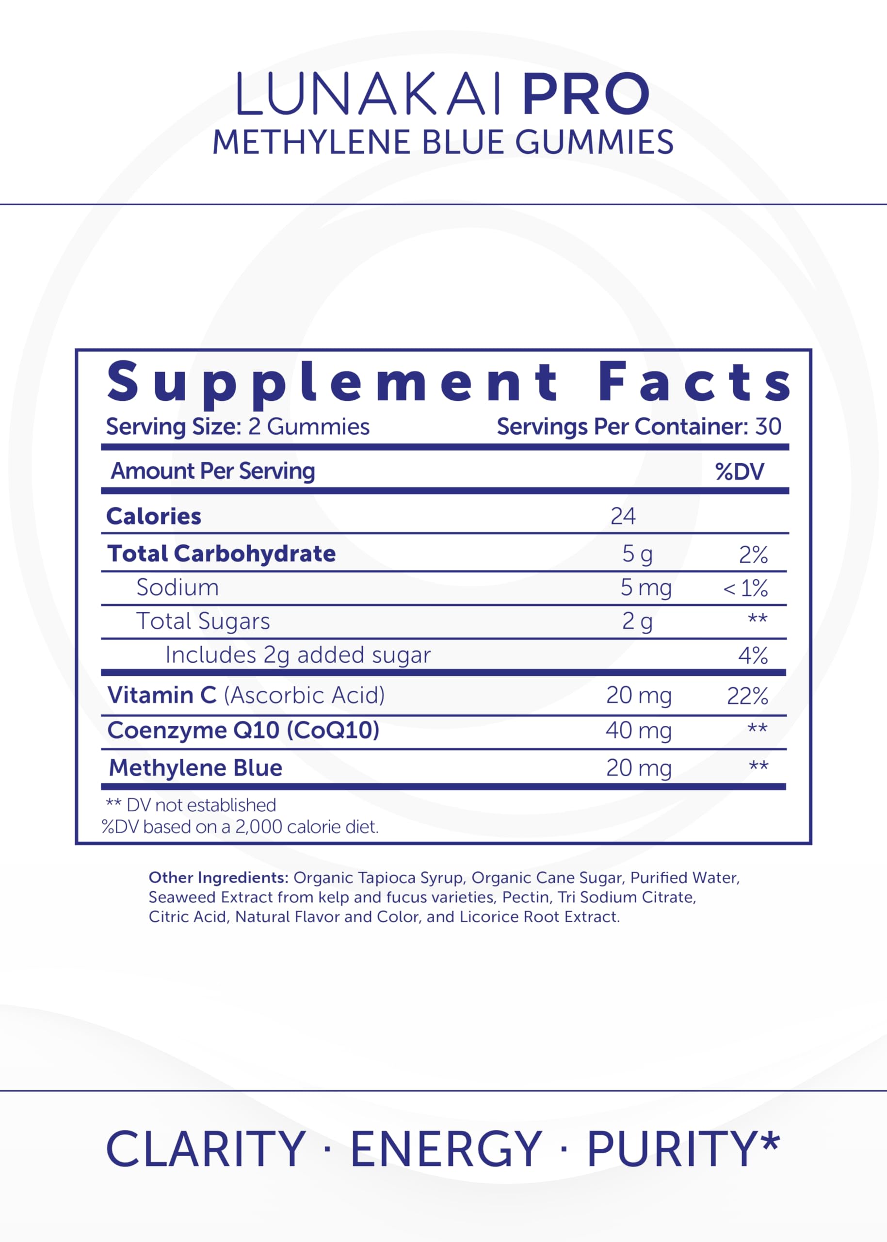 Lunakai Methylene Blue Gummies in a hand