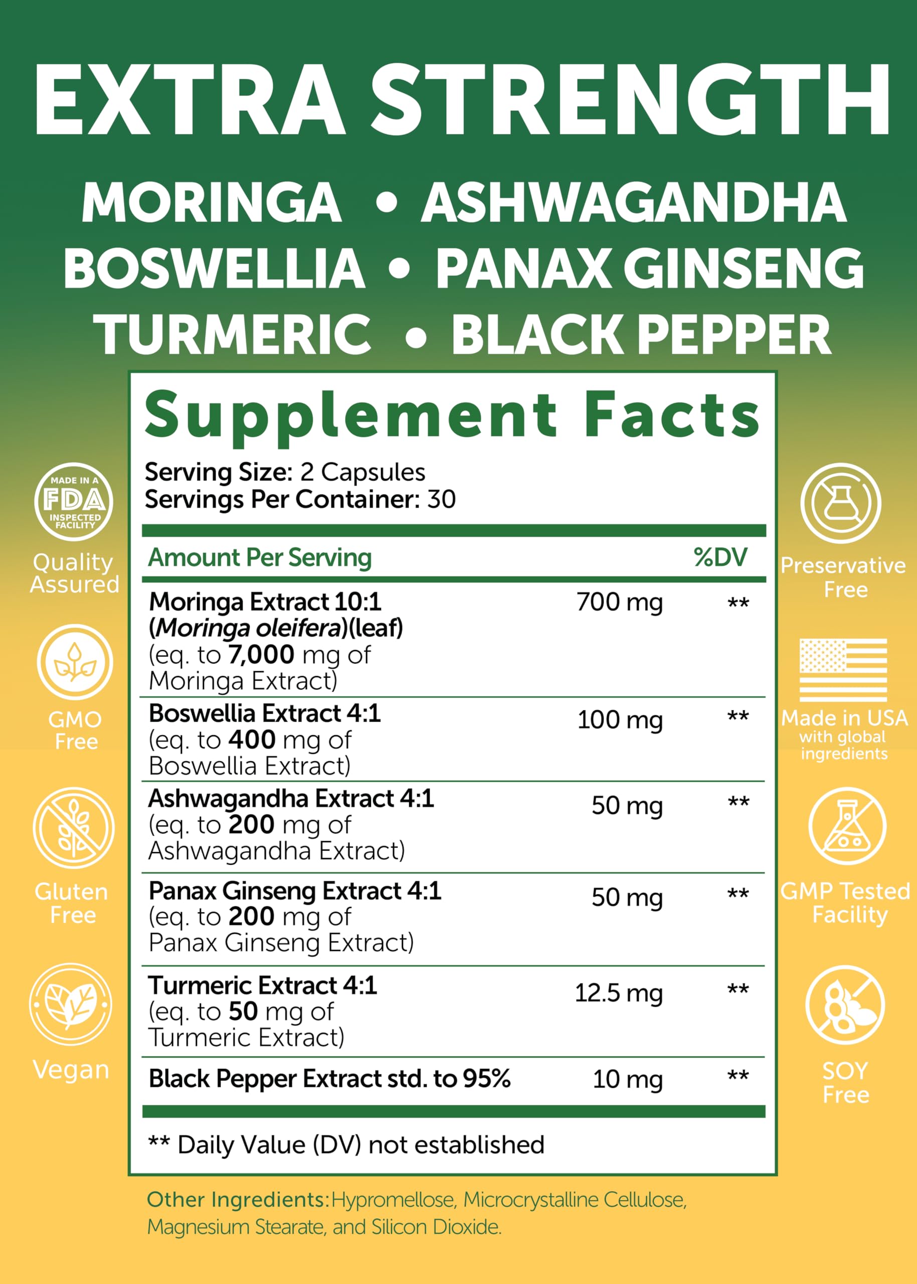 Lunakai Moringa Oleifera Leaf Extract capsules in hand