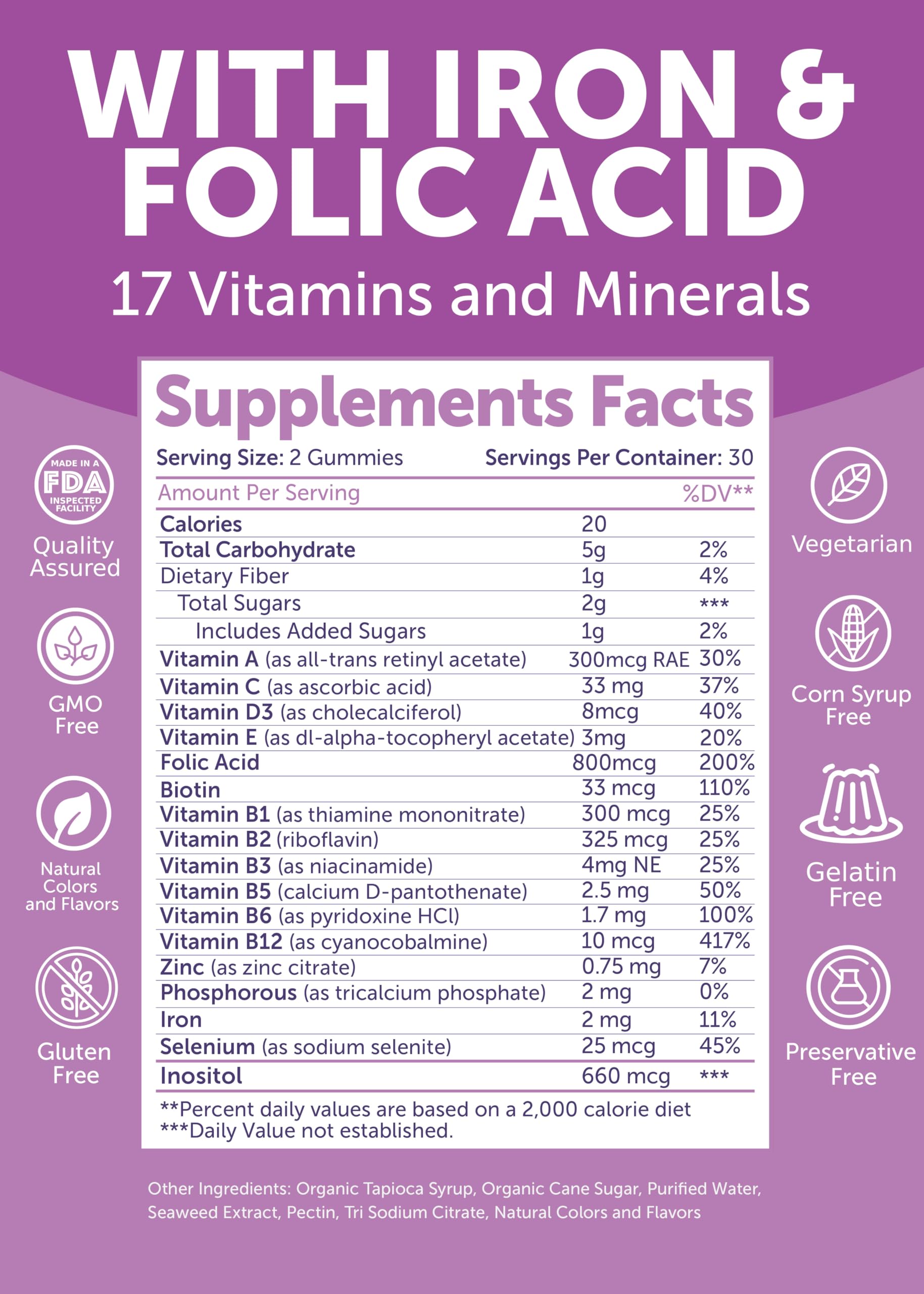 Lunakai Prenatal Vitamins Gummies with fresh lemons