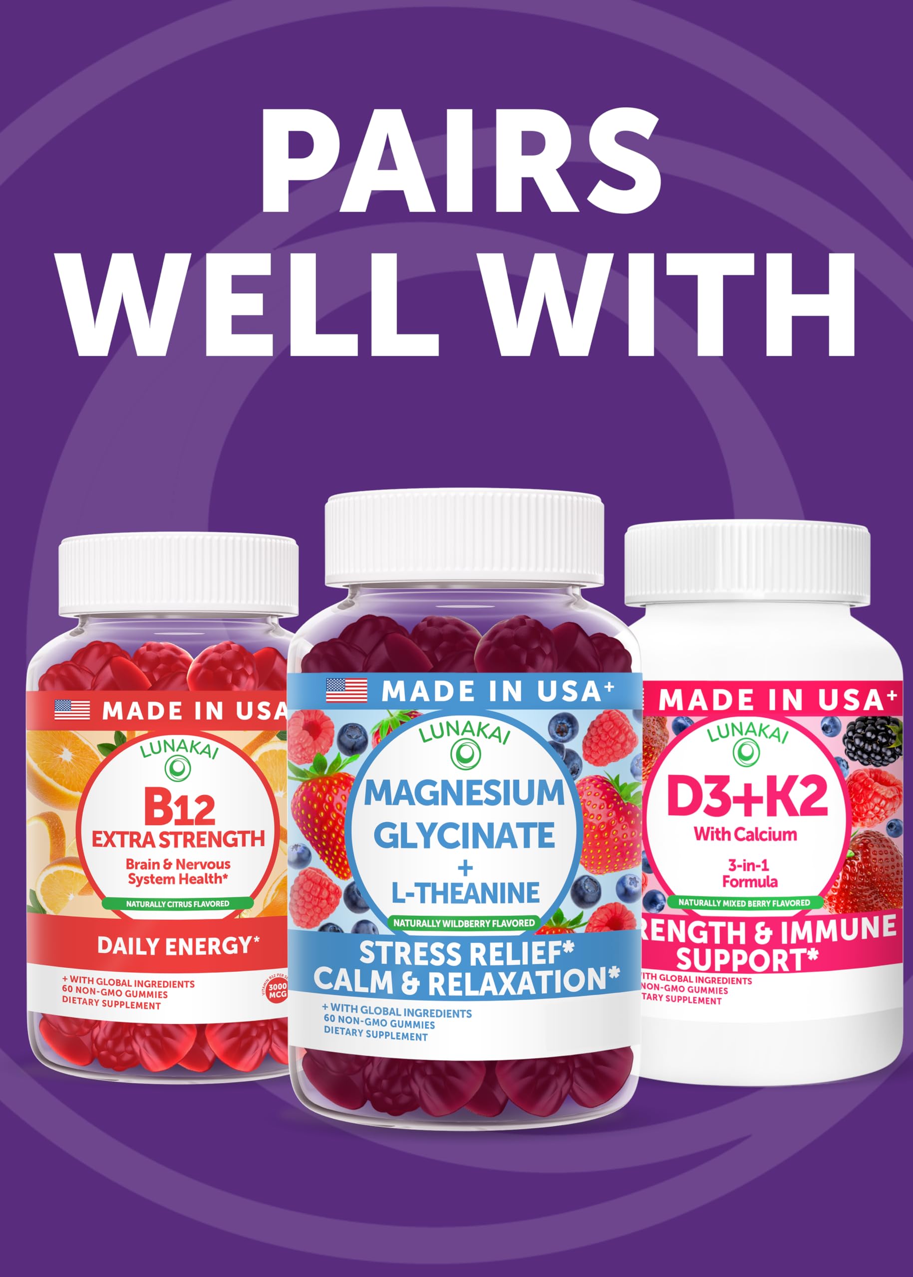 Lunakai Sleep Gummies packaging and dosage information