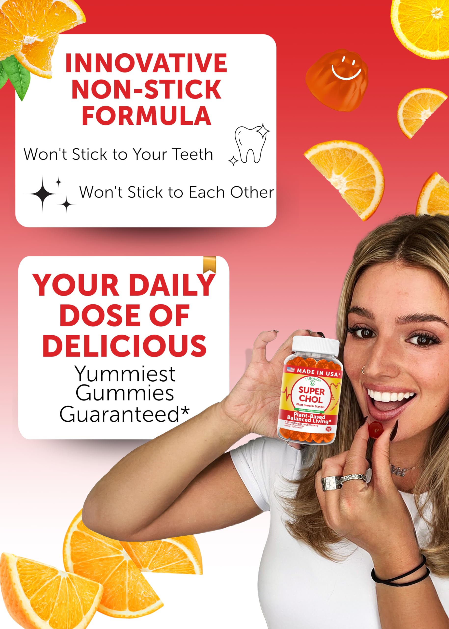 Lunakai Super Chol Gummies side view showing ingredient list
