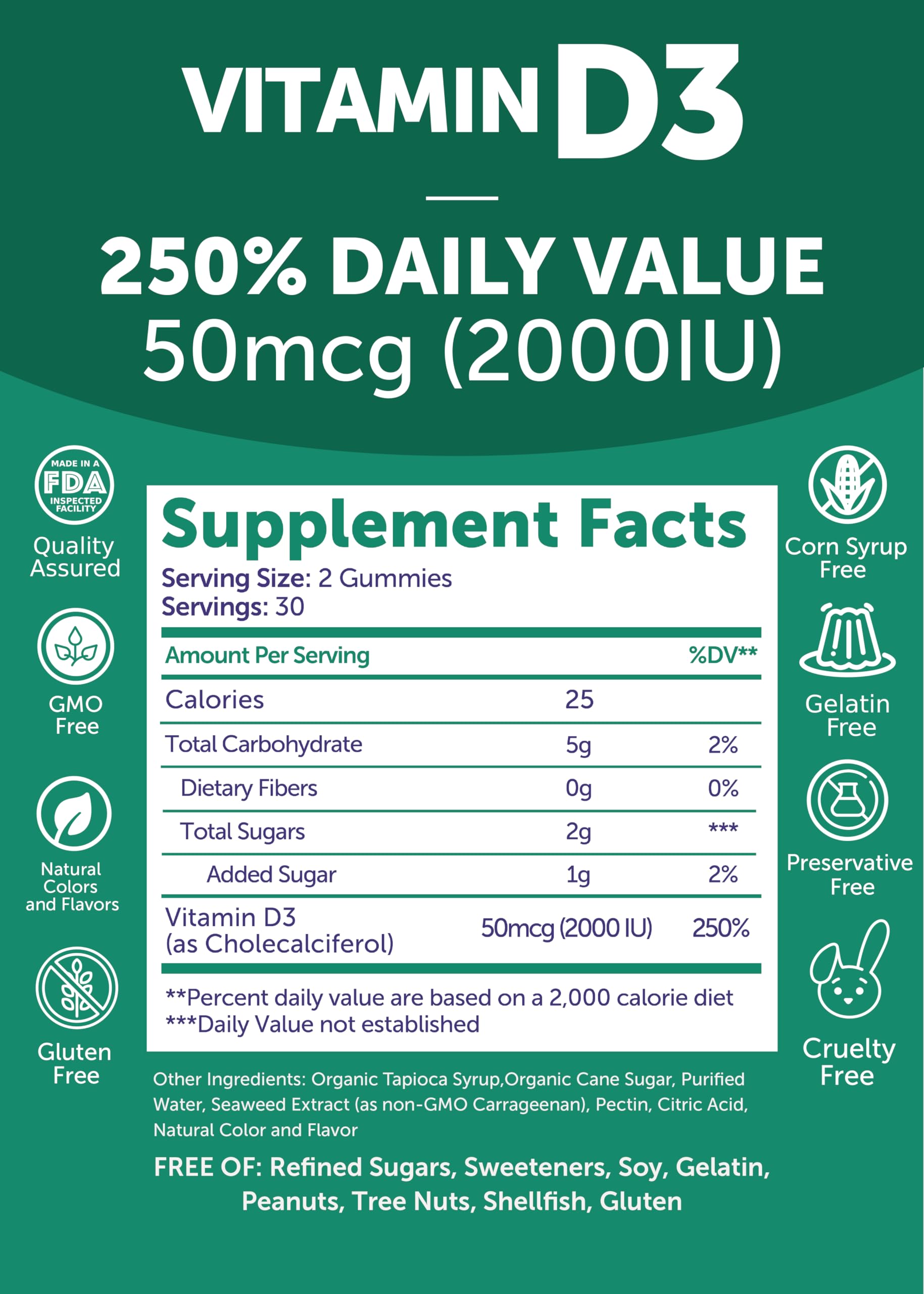 Lunakai Vitamin D3 Gummies with a hand holding a gummy