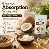 LUNESSA Vitamin D3 & K2 Softgels back view with ingredients