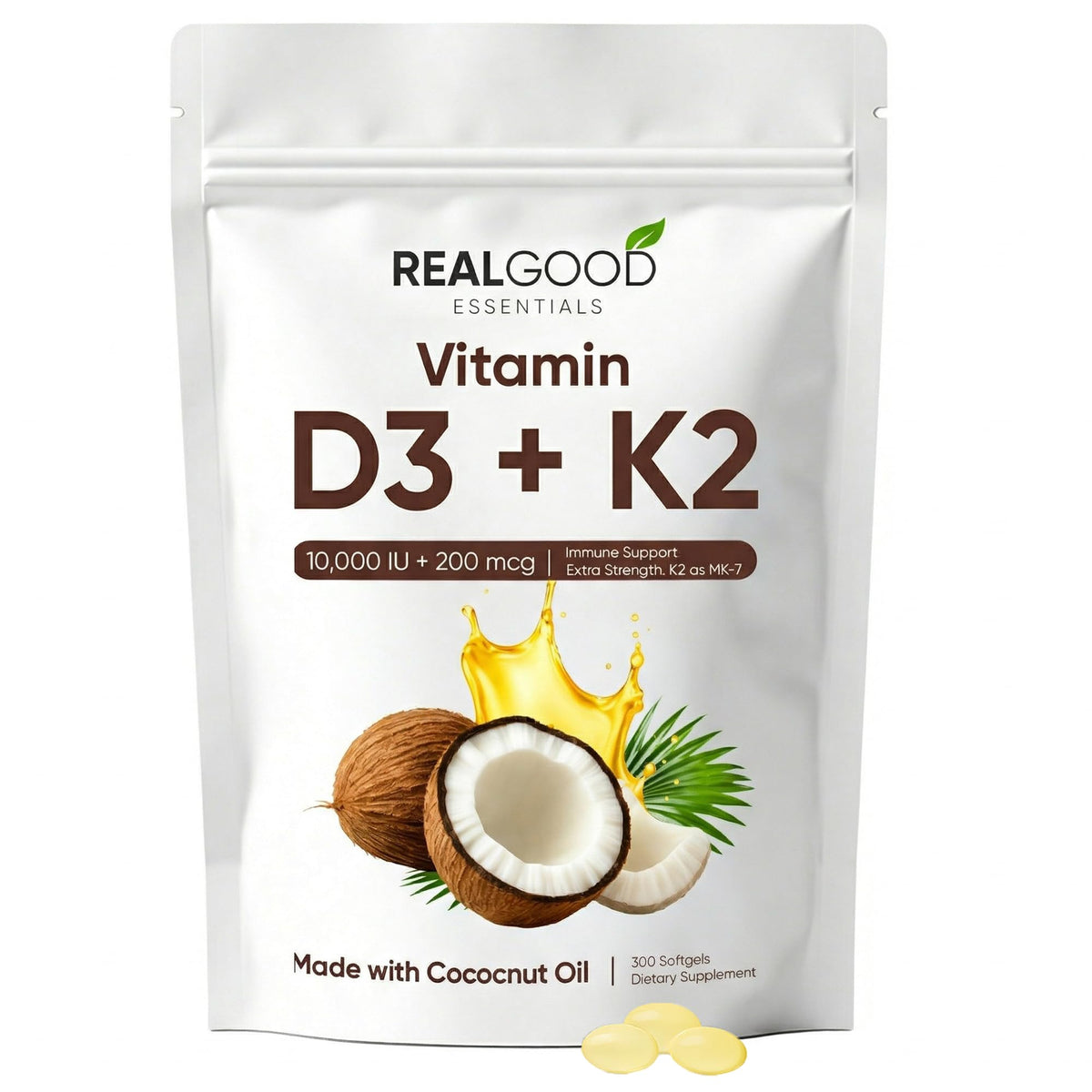 LUNESSA Vitamin D3 & K2 Softgels bottle front view