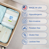 Lunza Flight Calm Patch lifestyle scene in travel setting