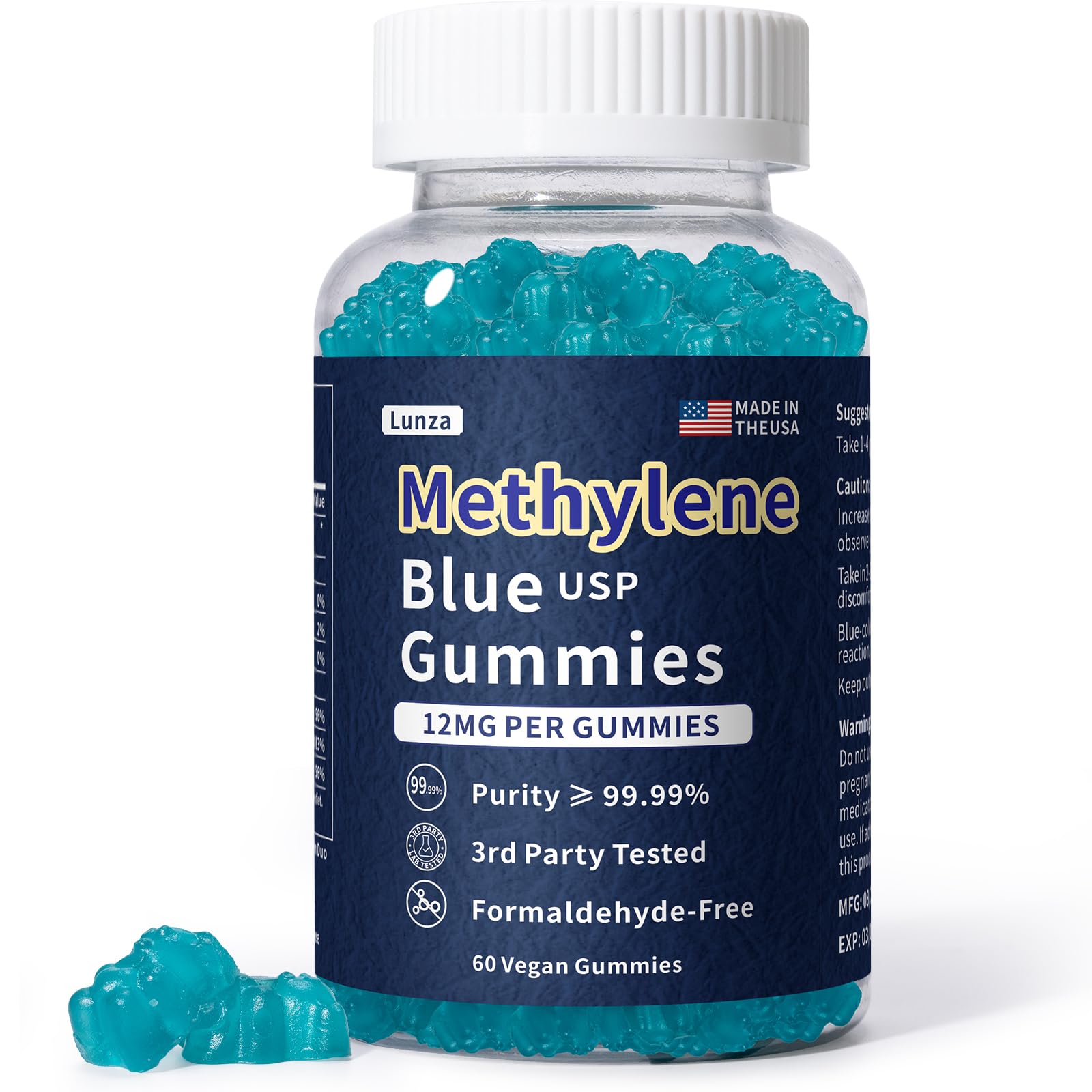 Lunza Methylene Blue Gummies front view packaging