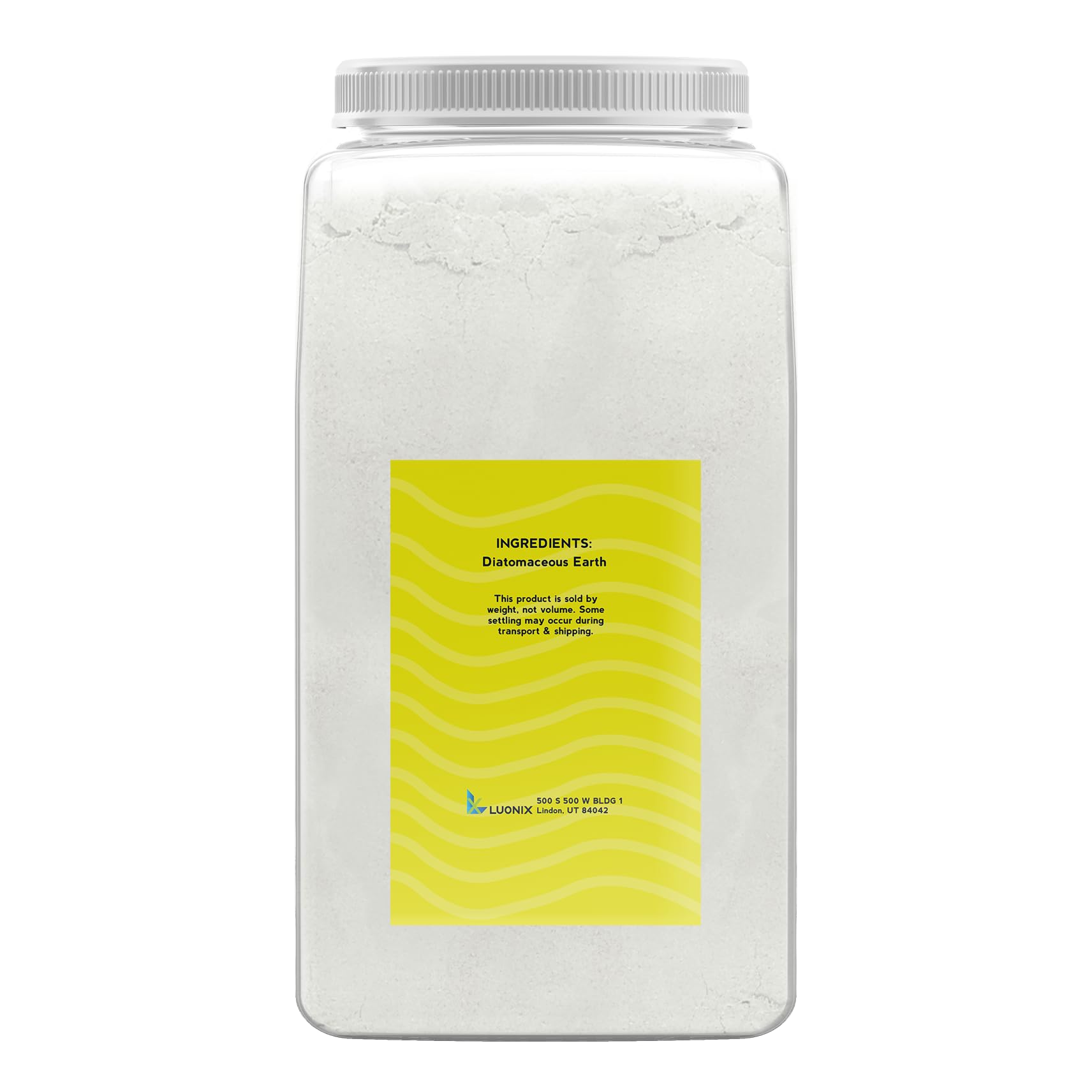Luonix Diatomaceous Earth 1043g back view with ingredient information