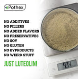 Luteolin Powder 24g back view with nutritional information