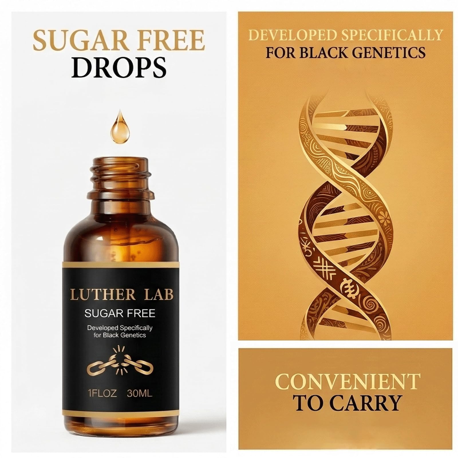 Luther Labs Sugar Free Drops 50g dropper close-up